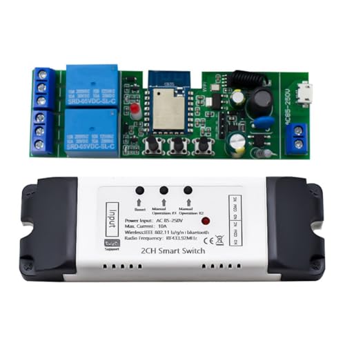 Giuneuow Tuya WIFI 2CH Smart Relais Schalter Sensor AC85-250V Schalter Zugangskontrolle Relais Controller mit Shell von Giuneuow