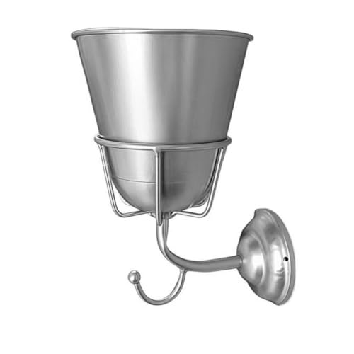 Giuneuow Wandvase, Wandpflanzgefäß mit Vielseitigem Haken - Pflanzenhalter für Drinnen und Draußen für Echte oder, Silber von Giuneuow
