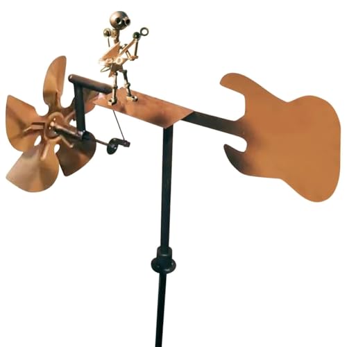 Giuneuow Wind Spinner Handgefertigtes Metal Gitarre Gartendekoration Gitarre Rockin Kunst Musik Figurie Percussionist Giuneuow Wind Spinner Handgefertigtes Metal Gitarre Gartendekoration Gitarre Rockin Kunst Musik Figurie Percussionist von Giuneuow
