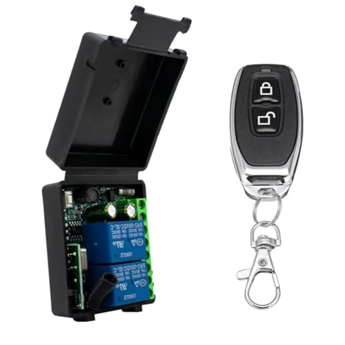Giuneuow Wireless Fernbedienungsschalter 433 MHz AC 85-256V 2Ch Relaisempfängermodul für Beleuchtung, Vorhänge, für Garagentüren von Giuneuow