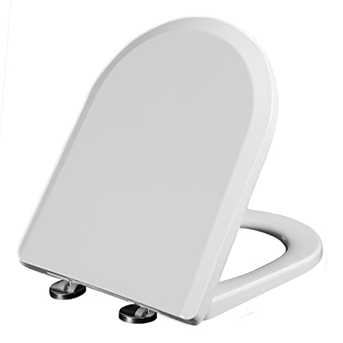 Giural Toilettendeckel D-Form,WC Sitz Mit Absenkautomatik, Klodeckel Mit Quick-Release-Funktion Und Softclose,Toilettensitz Mit Verstellbaren Scharnieren, Klobrille Aus Duroplast 35.5 * 44Cm Giural Toilettendeckel D-Form,WC Sitz Mit Absenkautomatik, Klodeckel Mit Quick-Release-Funktion Und Softclose,Toilettensitz Mit Verstellbaren Scharnieren, Klobrille Aus Duroplast 35.5 * 44Cm von Giural