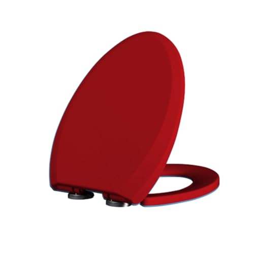 Giural Toilettendeckel Mit Absenkautomatik, Farbiger WC Sitz Einfache Montage Und Sauber, Klodeckel Abnehmbar Quick-Release-Funktion, WC Brille Aus PP Antibakterielle,Rot von Giural