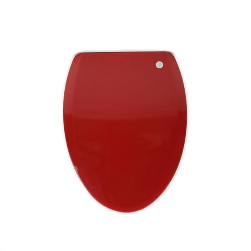 Giural Toilettendeckel in V-Form, WC Sitz Mit Absenkautomatik, WC Deckel Antibakterieller, Toilettensitz Abnehmbar, Klobrille Mit Absenkautomatik, WC Brille Klodeckel Farbiger,Rot von Giural