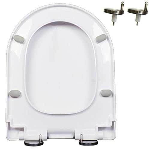Giural Toilettendeckel mit Absenkautomatik, WC-Sitz mit Quick-Release-Funktion und 360° Verstellbaren Scharnieren - Toilettensitz aus PP, D/U Form Toilettensitz, Weiß Klodeckel,45x35cm Giural Toilettendeckel mit Absenkautomatik, WC-Sitz mit Quick-Release-Funktion und 360° Verstellbaren Scharnieren - Toilettensitz aus PP, D/U Form Toilettensitz, Weiß Klodeckel,45x35cm von Giural