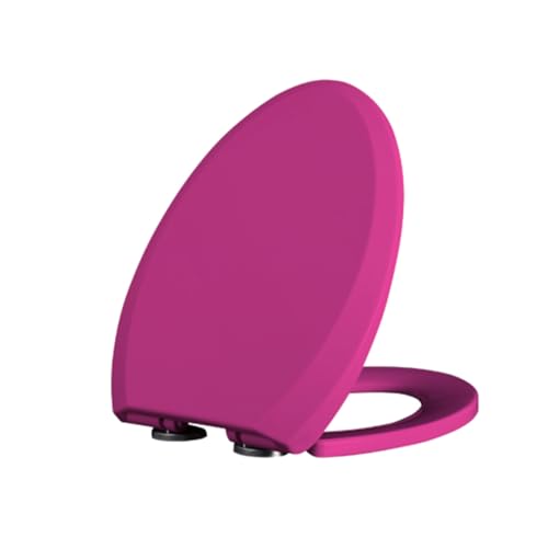 Giural WC Sitz Mit Absenkautomatik, Farbiger WC Deckel Mit Absenkautomatik Klodeckel Toilettensitz Mit Langsamer Absenkung, Klobrille V Form,Rosa von Giural