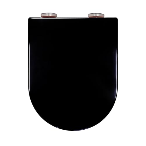 Giural WC-Sitz aus PP, D Form Toilettensitz mit Absenkautomatik, Klodeckel mit 360° Verstellbaren Scharnieren, Quick-Release Toilettendeckel, WC Deckel, Leicht zu Reinigen, 36x46cm,Schwarz Giural WC-Sitz aus PP, D Form Toilettensitz mit Absenkautomatik, Klodeckel mit 360° Verstellbaren Scharnieren, Quick-Release Toilettendeckel, WC Deckel, Leicht zu Reinigen, 36x46cm,Schwarz von Giural