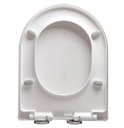 Giural WC Sitz mit Absenkautomatik, V/D/U-Form Toilettendeckel, Toilettensitz mit Verstellbaren Scharnieren und Quick-Release für Leicht zu Reinigen, Klobrille aus PP, Weiß,42x33.5cm Giural WC Sitz mit Absenkautomatik, V/D/U-Form Toilettendeckel, Toilettensitz mit Verstellbaren Scharnieren und Quick-Release für Leicht zu Reinigen, Klobrille aus PP, Weiß,42x33.5cm von Giural