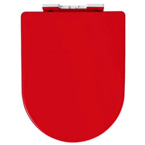 Giural WC Sitz mit Absenkautomatik D-Form, Toilettendeckel Abnehmbarer Klodeckel aus PP, Toilettendeckel und WC Brille bis 150 kg belastbar, farbiger Toilettensitz,Rot Giural WC Sitz mit Absenkautomatik D-Form, Toilettendeckel Abnehmbarer Klodeckel aus PP, Toilettendeckel und WC Brille bis 150 kg belastbar, farbiger Toilettensitz,Rot von Giural