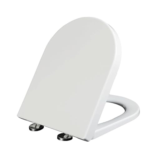 WC-Sitz D-Form, 36 * 46CM Toilettendeckel mit Absenkautomatik, Klodeckel Weiß glänzend Abnehmbarer, Klobrille bruchsicherer Toilettensitz aus PP - Klodeckel D-Form WC-Sitz D-Form, 36 * 46CM Toilettendeckel mit Absenkautomatik, Klodeckel Weiß glänzend Abnehmbarer, Klobrille bruchsicherer Toilettensitz aus PP - Klodeckel D-Form von Giural
