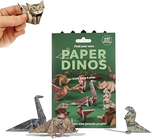 DIY Paper Cats – 50 Sheets DIY Origami Paper to Fold Cute Cat Figures, Creative Origami Animal Craft Kit, Desk Decor, Fun Craft Activity for Adults & Kids (Dinosaur) von Giurui