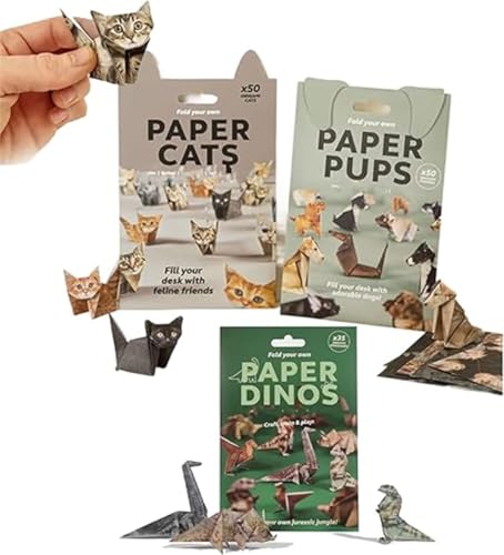 DIY Paper Cats – 50 Sheets DIY Origami Paper to Fold Cute Cat Figures, Creative Origami Animal Craft Kit, Desk Decor, Fun Craft Activity for Adults & Kids (Mix-3pcs) von Giurui