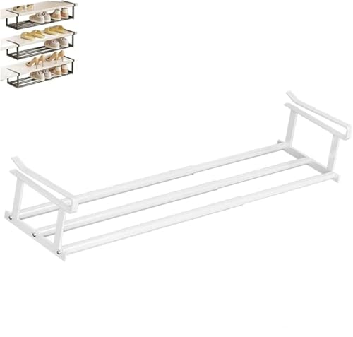 Giurui Slimdescent Cabinet Telescopic Shelf – Adjustable Shoe Rack, Slimdescent Expandable Shoe Rack, Easy to Install & Remove, Multifunctional Cabinet Telescopic Shelf (White) von Giurui