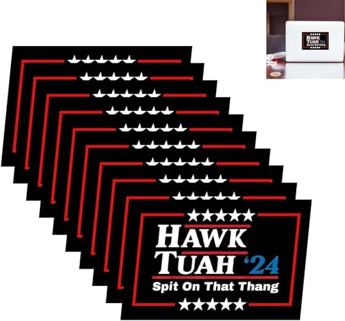 Hawk Tush Spit on That Thing Stickers,Hawk Tush Decals,Funny Hawk Tuah Bumper Decals,Hawk Tush Spit on That Thing 2024 Parody Stickers,Hawk Stickers and Decals, Bumper Decals for Cars (Black, 10 Pcs) von Giurui
