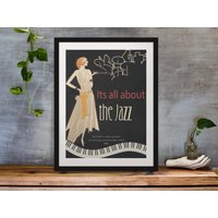 Gerahmt Art Deco Jazz 11x14 Kunstdruck Poster Wanddekoration von GiuseeArtPrints