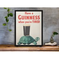 Gerahmt Vintage Guinness "Have A When You're Tired" Poster Print 11x14 Bar Art Wall Decor von GiuseeArtPrints