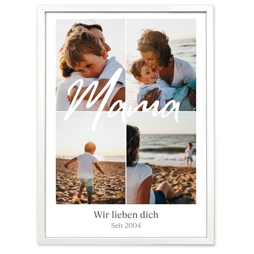 MAMA Geschenk Muttertag Fotocollage – Personalisiertes Geschenke für Mama mit eigenem Text | Muttertagsgeschenk für Mama | Geschenke zum Muttertag | Fotogeschenke & personalisierte Geschenk mit Liebe von GiveSmiles