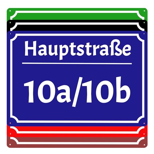 Hausnummernschild, Groß hausnummer aus aluminium, strassenschild mit hausnummer，15 X 20 cm / 20 X 30 cm / 30 X 40 cm，blau schwarz von Givelle