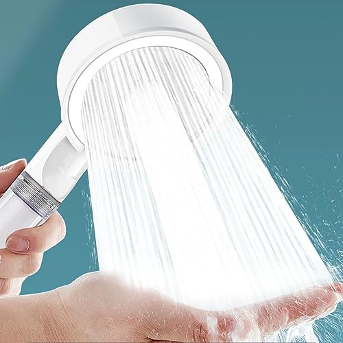 Wassersparender Duschkopf, Duschkopf Handbrause, Sparduschkopf EcoSmart, Antikalk-Funktion, Duschbrause mit 5 Strahlarten, Turbogeladenes Hochdruck Duschkopf mit Filter 1 PP-Baumwolle, White von Givenme