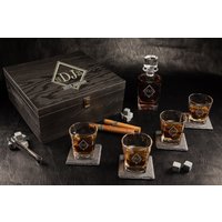 Diamant Personalisierte Eleganz Dekanter Und 4 Whisky Gläser Set, Geschenke Für Ihn, Mann, Freund Geschenk, Geschenkideen Ihn von GiviGifts