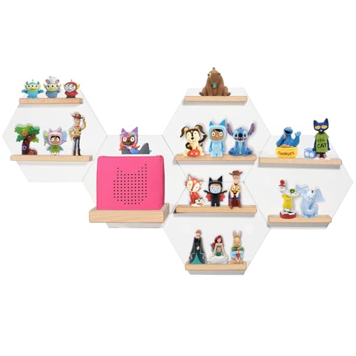 Tonie Shelf Magnetic,Hexagon Shape for Toniebox Figures Storage Display Shelf,Wall Floating Shelves Wooden,Compatible Charging Station for Toniebox, 1A+4B Tonie Shelf Magnetic,Hexagon Shape for Toniebox Figures Storage Display Shelf,Wall Floating Shelves Wooden,Compatible Charging Station for Toniebox, 1A+4B von Givilio