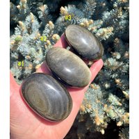 Gold Sheen Obsidian Palmstein, Wahl, Auffälliger Naturstein, Goldener Kristall, Edelstein, Spirituelle Geschenke Gold Sheen Obsidian Palmstein, Wahl, Auffälliger Naturstein, Goldener Kristall, Edelstein, Spirituelle Geschenke von GivingEarthMinerals