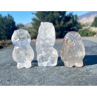 Smoky & Clear Quarz Eule Wahl, Naturstein Kristall, Geschnitzte Schnitzerei, Edelstein, Geist Tier Vogel Geschenk Smoky & Clear Quarz Eule Wahl, Naturstein Kristall, Geschnitzte Schnitzerei, Edelstein, Geist Tier Vogel Geschenk von GivingEarthMinerals