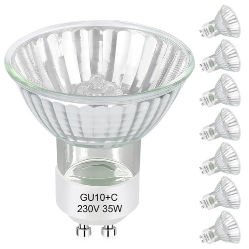 GU10 Halogen Leuchtmittel 35W, 8 Stück GU10 230V 35W Halogenlampen Dimmbar Warmweiß 2700K Halogen Glühbirne für Wachswärmer, Scheinwerfer, Schienenlicht, kerzenwärmer licht von Givurao