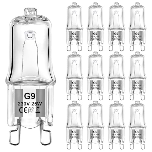 Givurao G9 Halogenlampe 25W, 12 Stück G9 230V Halogenglühbirne Dimmbar 2700K Warmweiß 300LM Kein Flackern 25 Watt Halogen Leuchtmittel für Backofen Mikrowellen Herd Deckenleuchten Givurao G9 Halogenlampe 25W, 12 Stück G9 230V Halogenglühbirne Dimmbar 2700K Warmweiß 300LM Kein Flackern 25 Watt Halogen Leuchtmittel für Backofen Mikrowellen Herd Deckenleuchten von Givurao