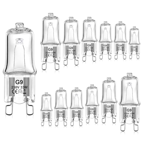 Givurao G9 Halogenlampe 33W, 12 Stück G9 230V Halogenglühbirne Dimmbar 2700K Warmweiß 396LM Kein Flackern 33 Watt Halogen Leuchtmittel für Backofen Mikrowellen Herd Deckenleuchten Givurao G9 Halogenlampe 33W, 12 Stück G9 230V Halogenglühbirne Dimmbar 2700K Warmweiß 396LM Kein Flackern 33 Watt Halogen Leuchtmittel für Backofen Mikrowellen Herd Deckenleuchten von Givurao