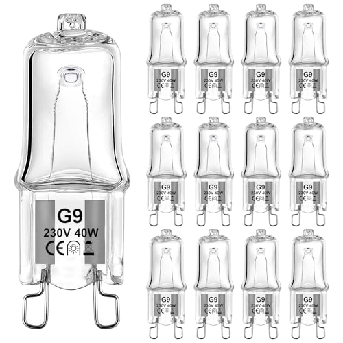 Givurao G9 Halogenlampe 40W, 12 Stück G9 230V Halogenglühbirne Dimmbar 2700K Warmweiß 480LM Kein Flackern 40 Watt Halogen Leuchtmittel für Backofen Mikrowellen Herd Deckenleuchten Givurao G9 Halogenlampe 40W, 12 Stück G9 230V Halogenglühbirne Dimmbar 2700K Warmweiß 480LM Kein Flackern 40 Watt Halogen Leuchtmittel für Backofen Mikrowellen Herd Deckenleuchten von Givurao