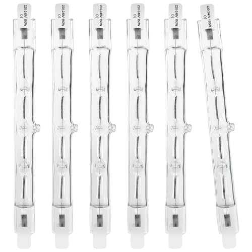 Givurao R7S Halogen Leuchtmittel 118mm 150W, 6er Pack Halogenstab R7S 230V Dimmbar 2700K Warmweiß Halogenstablampe für Arbeitsleuchten Sicherheitsleuchten Landschaftsleuchten Stehleuchten von Givurao