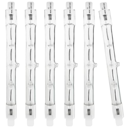 Givurao R7S Halogen Leuchtmittel 118mm 300W, 6er Pack Halogenstab R7S 230V Dimmbar 2700K Warmweiß Halogenstablampe für Arbeitsleuchten Sicherheitsleuchten Landschaftsleuchten Stehleuchten von Givurao
