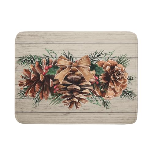 Abtropfmatte mit Tannenzapfen für den Winter, Stechpalmenbeeren, Mikrofaser, waschbar, Abtropfgestell für Zuhause, Küche, Theke, 45,7 x 61 cm Abtropfmatte mit Tannenzapfen für den Winter, Stechpalmenbeeren, Mikrofaser, waschbar, Abtropfgestell für Zuhause, Küche, Theke, 45,7 x 61 cm von Giwawa