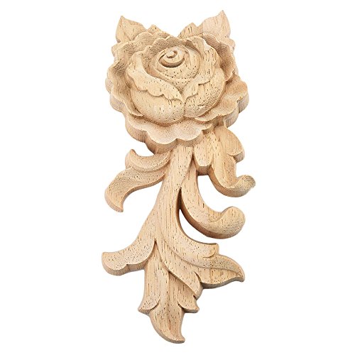 Giwnhvx 1 Stück 15 x 6,5 cm aus geschnitztem Holz Ecke Onlay Wandlampe Tür Schrank rosa europäischer Stil unlackiert von Giwnhvx