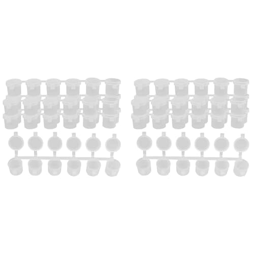 Giwnhvx 10 Streifen 60 Töpfe, leere Farbstreifen, Farbbecher, 10 ml, Mini-Farbtopfstreifen, transparente Kunststoff-Aufbewahrungsbehälter Giwnhvx 10 Streifen 60 Töpfe, leere Farbstreifen, Farbbecher, 10 ml, Mini-Farbtopfstreifen, transparente Kunststoff-Aufbewahrungsbehälter von Giwnhvx