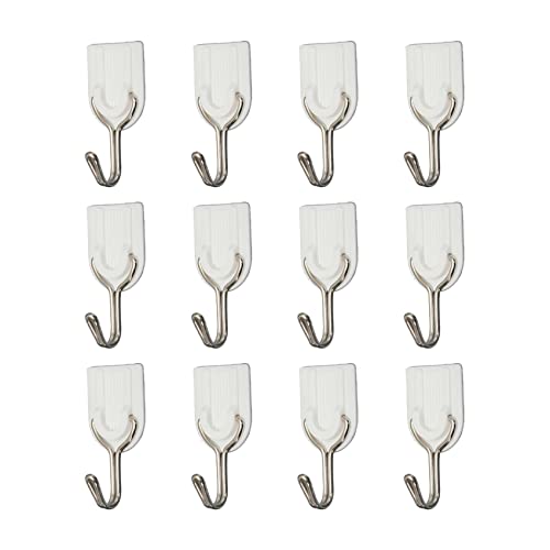 Giwnhvx 12 Stück Wand Tür Haken Handtuchhalter Selbstklebend Badezimmer Küche Klebehaken Weiß von Giwnhvx