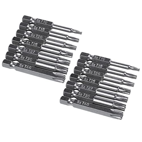Giwnhvx 14 Stück Bit-Set für Bohrer, Schraubendreher, ein magnetischer Schraubendreher, ein 1/4 Zoll Werkzeuge, ein Sechskantschaft mit Loch ein Fünf Bits Loch von Giwnhvx