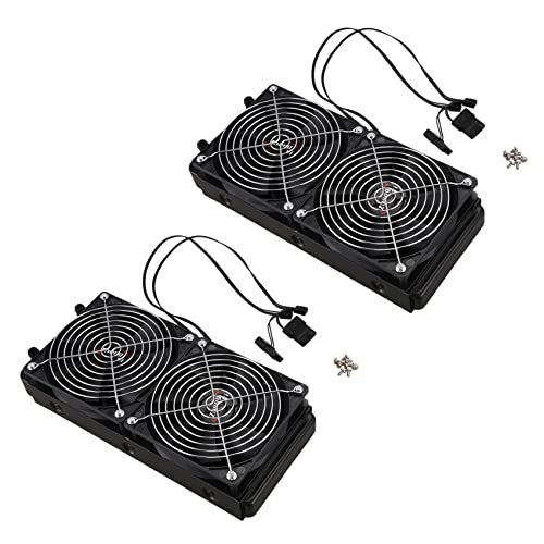 Giwnhvx 2 x Aluminium-Heizkörper 240 mm 10 Rohre Wasserkühler mit Lüfter von Giwnhvx