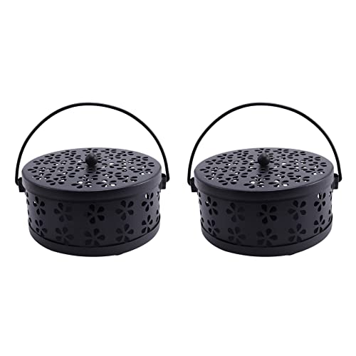 Giwnhvx 2 x Box mit Mückenschutz für Gartenbrenner mit Blumenbrenner (schwarz) von Giwnhvx