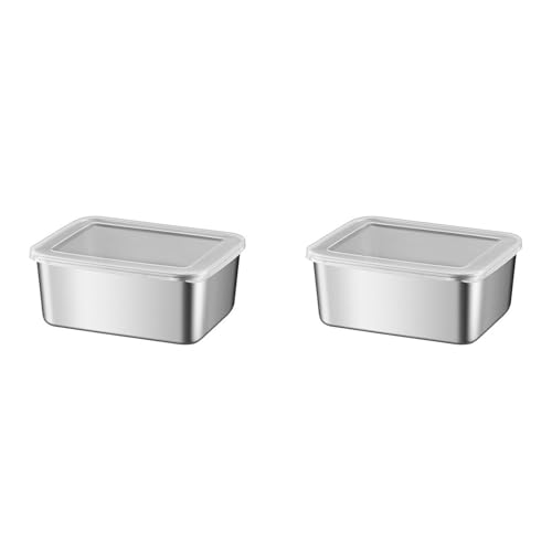 Giwnhvx 2 x Edelstahl Kühlschrank Crisper Food Storage Box mit Kunststoffdeckel Vorbereitung Meeresfrüchte Obst Gemüse Picknick Box S Giwnhvx 2 x Edelstahl Kühlschrank Crisper Food Storage Box mit Kunststoffdeckel Vorbereitung Meeresfrüchte Obst Gemüse Picknick Box S von Giwnhvx