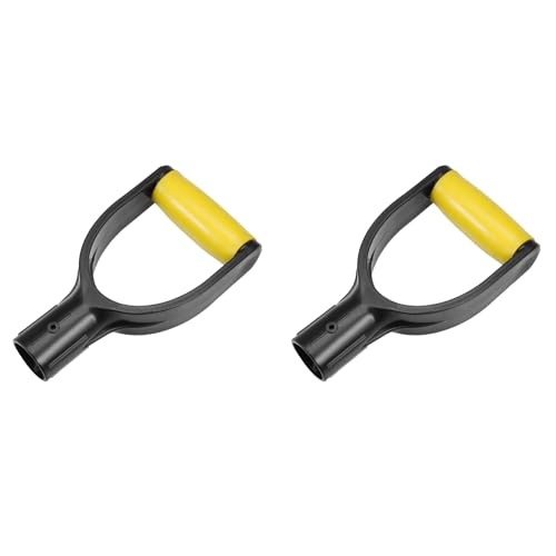 Giwnhvx 2 x Kunststoff-Schaufel, D-Griff, 32 mm Innendurchmesser, Spaten, Schneeschaufel, Gelb, 2 Stück von Giwnhvx