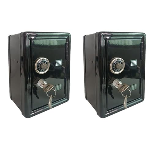 Giwnhvx 2 x Safe Box Organizer Eisen Schreibtisch Dekorative Box Sparschwein Metall Mini Schrank Geld Aufbewahrungsbox Aufbewahrungsbox Schwarz von Giwnhvx