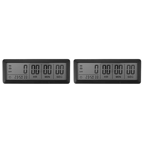 Giwnhvx 2 x große digitale Countdown-Tage-Timer – 999 Tage Countdown-Uhr für Abschlussfeier, Labor, Küche (schwarz) von Giwnhvx