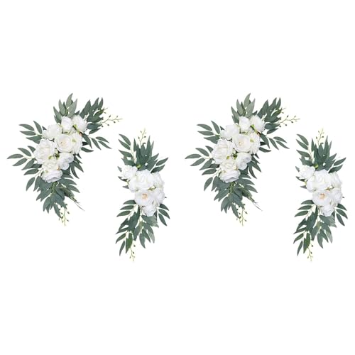 Giwnhvx 2 x künstliche Hochzeitsbögen, Blumen-Set, Boho-Eukalyptus-Girlande, Vorhänge, Hochzeitsdekoration, Willkommensschild, A von Giwnhvx