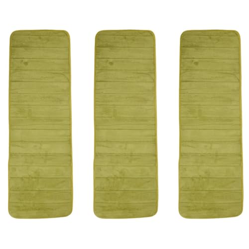 Giwnhvx 3 Stück 120 x 40 cm saugfähiger rutschfester Memory-Schaum Küche Schlafzimmer Tür Bodenmatte Teppich Olivgrün von Giwnhvx