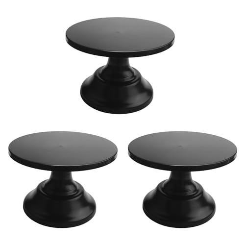 Giwnhvx 3 x Tortenständer aus Metall mit rundem Sockel, Dessertständer mit Cupcake-Halter, Cupcake-Display-Tablett für Cupcakes für Geburtstagsfeiern und Hochzeiten (schwarz) von Giwnhvx
