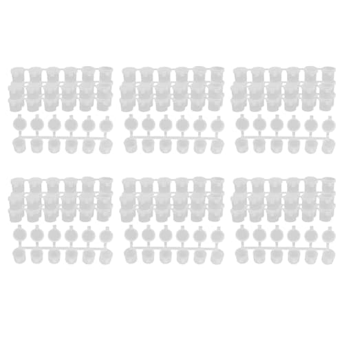 Giwnhvx 30 Streifen, 180 Töpfe, leere Farbstreifen, Farbbecher, 10 ml, Mini-Farbtopfstreifen, transparente Kunststoffbehälter von Giwnhvx