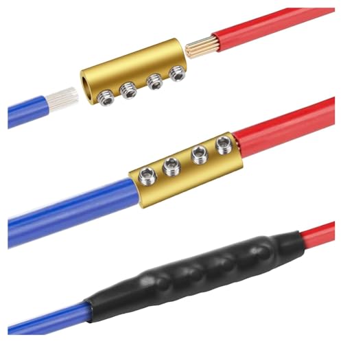 Giwnhvx 30 Stück 6 AWG Drahtverbinder-Mutter-Set, 80 A Schnellspleiß-Verdrahtungsanschlussklemme, mit Schrauben und Schrumpfschlauch von Giwnhvx