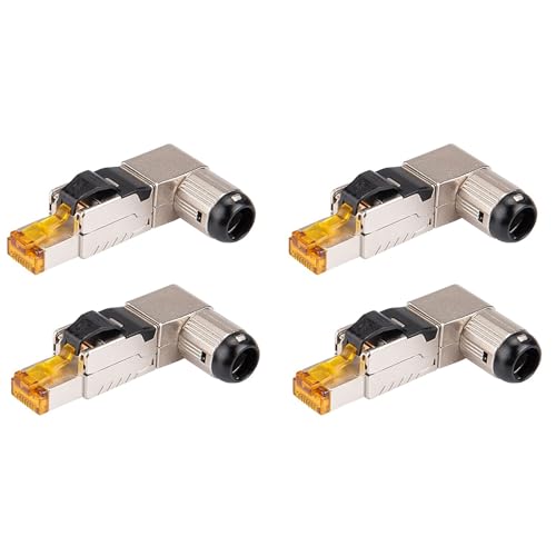 Giwnhvx 4 Stück RJ45 Feldstecker in der Legierung mit Abschirmung CAT8 STP 90 Grad Winkel Typ Werkzeug Giwnhvx 4 Stück RJ45 Feldstecker in der Legierung mit Abschirmung CAT8 STP 90 Grad Winkel Typ Werkzeug von Giwnhvx