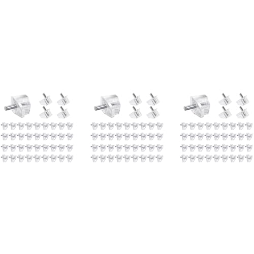 Giwnhvx 60 Stück 3mm Regalstifte Klar Stützklammern Schrank Regal Pegs Clips Regalstütze Halter Heringe für Küchenmöbel von Giwnhvx